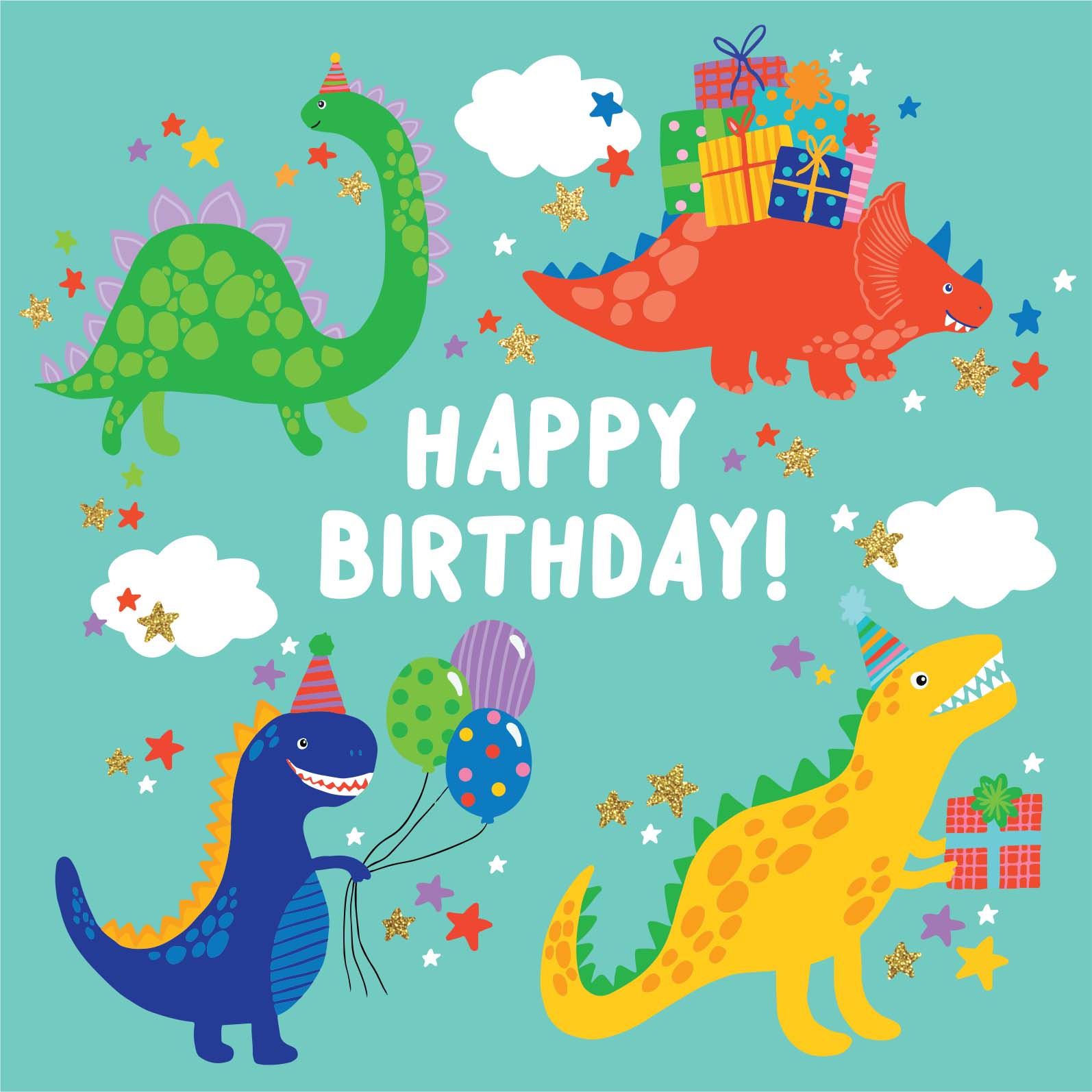 Greeting Card Enchanted - DINO PARTY